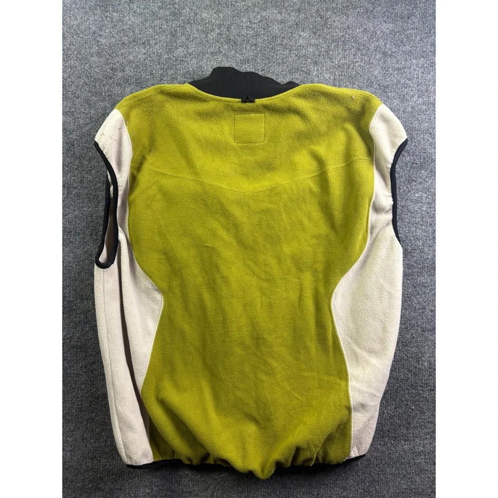Vintage The North Face Fleece Vest Mens XL Lime‎ Green Cream Full Zip Colorblock